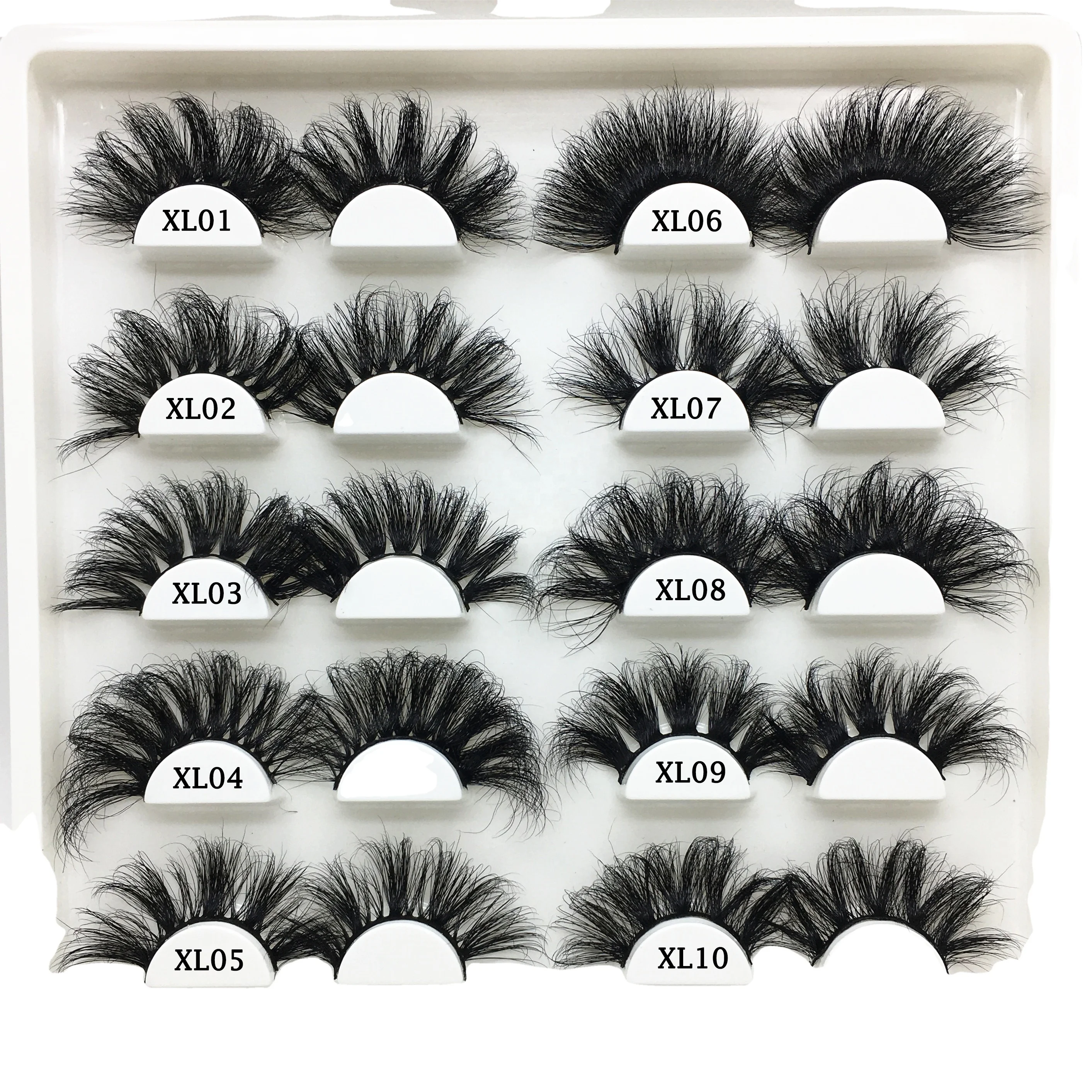 

Hot seller Custom Own Brand thick dramatic eyelashes 25mm fluffy/natural mink eyelashes with eyelashes set, Natural black