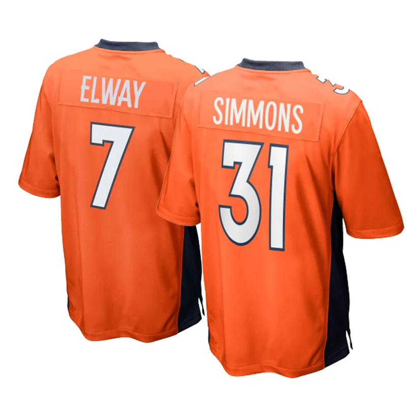 

Denver Bronco s Justin Simmons 31 NF l American Orange Football Jersey Top Quality Shirts Clothing Wear Cheap Wholesale