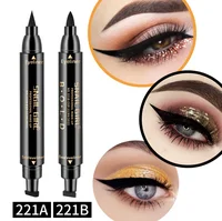 

Private Label Color Gel Eyeliner Double-End Triangle Stamp Eye Liner 2-in-1 Small MOQ Very Smooth Liquid Eyeliner Waterproof