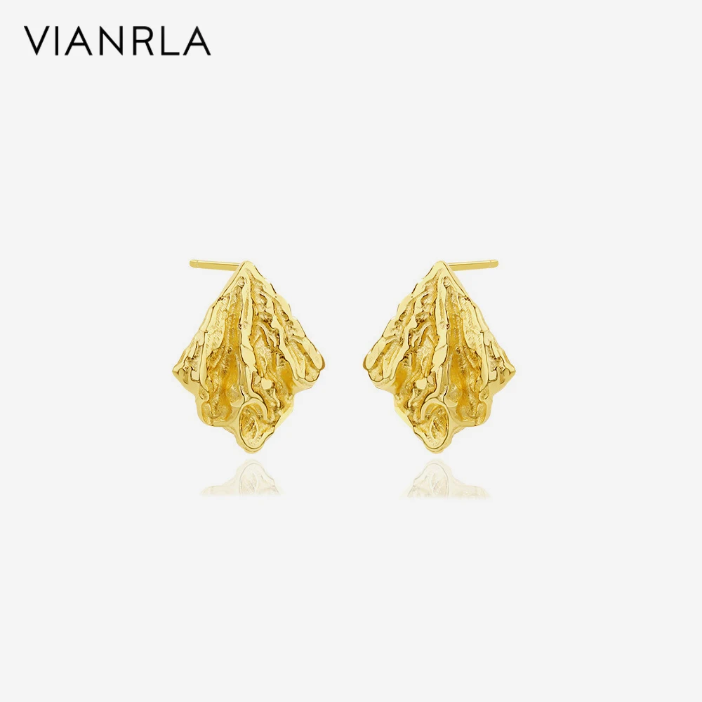 

VIANRLA 18K Gold Earring Jewelry Irregular Leaf Shape Earrings Fashion Women's Jewelry Laser Custom Logo