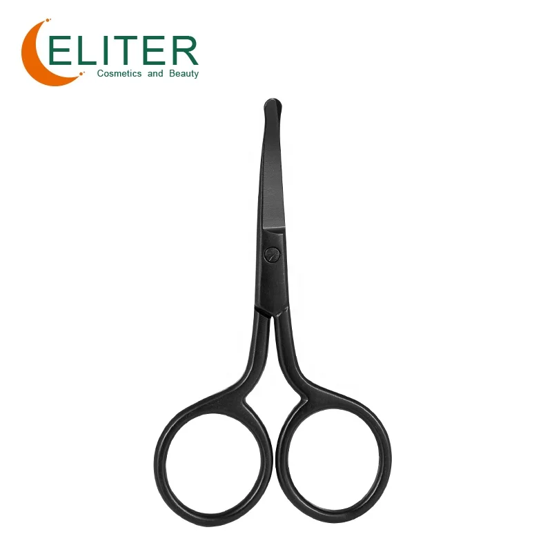 

Amazon Hot Sell In Stock Black Curved Blade Stainless Steel Glitter Handle Scissors Base Holder Nails Nail Scissors