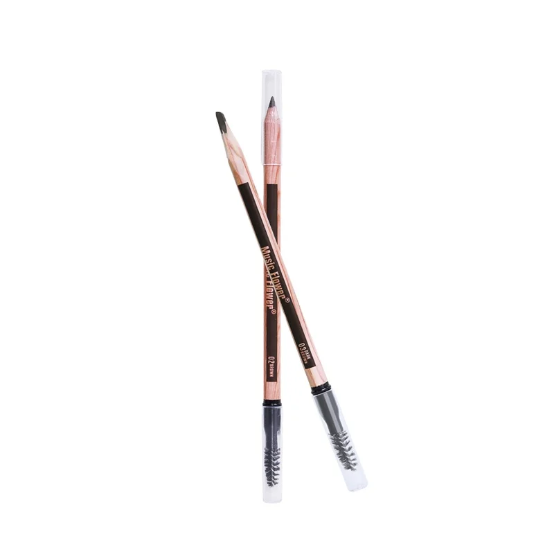 

Hot Sell Pravite Babel Wooden Eyebrow Pencil with brush Wholesale Cheap Eyebrow Pencil, Multi-colored