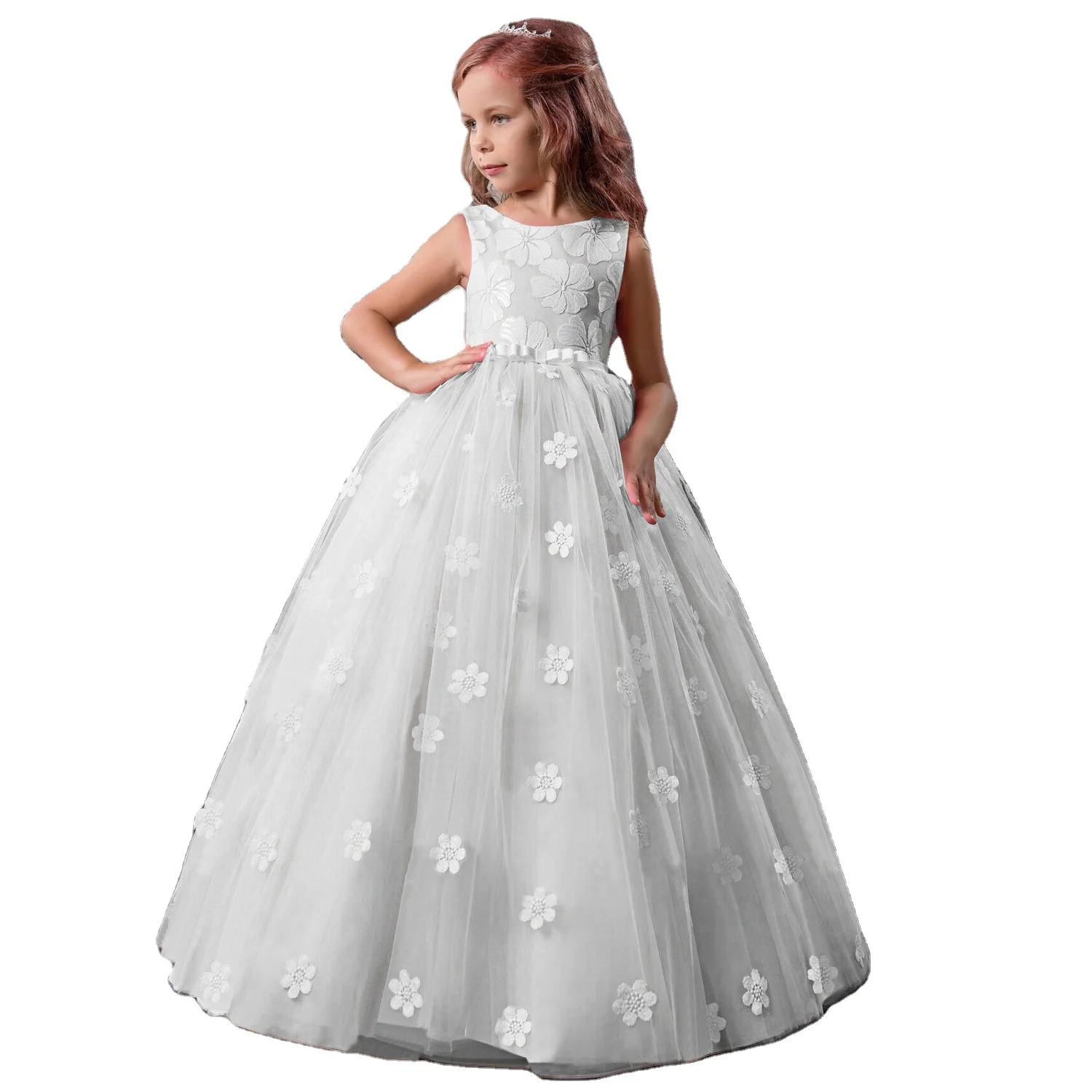 

Hot Selling New Children's Dress Girls' Flower Princess Dress Wedding Party Clothing Big Kids Dresses