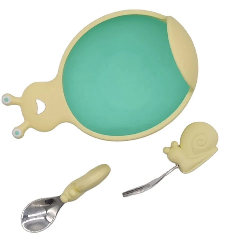 

Custom Silicone Childrens Baby Bowl Plate Tableware Bowl Spoon And Fork Set