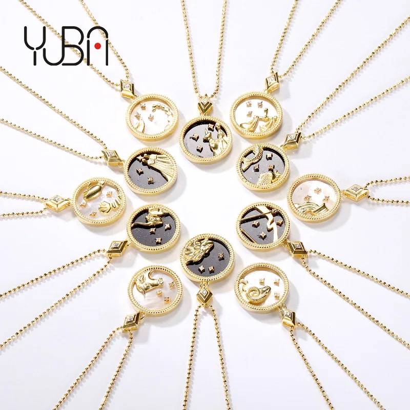 

2021 popular 18K Gold Plated 925 Sterling Silver 12 Zodiac Sign Pendant Necklace for Womenwholesale