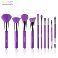 

Docolor 10 pcs Purple Makeup Brushes Set Powder Eyeshadow Foundation Lip Brush Eye Shadow Make Up Brush Kits