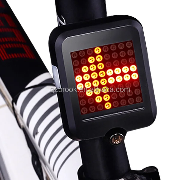 

Bicycle Light Automatic Direction Indicator Taillight AQY USB Black Charging MTB Bike Safety Warning Light