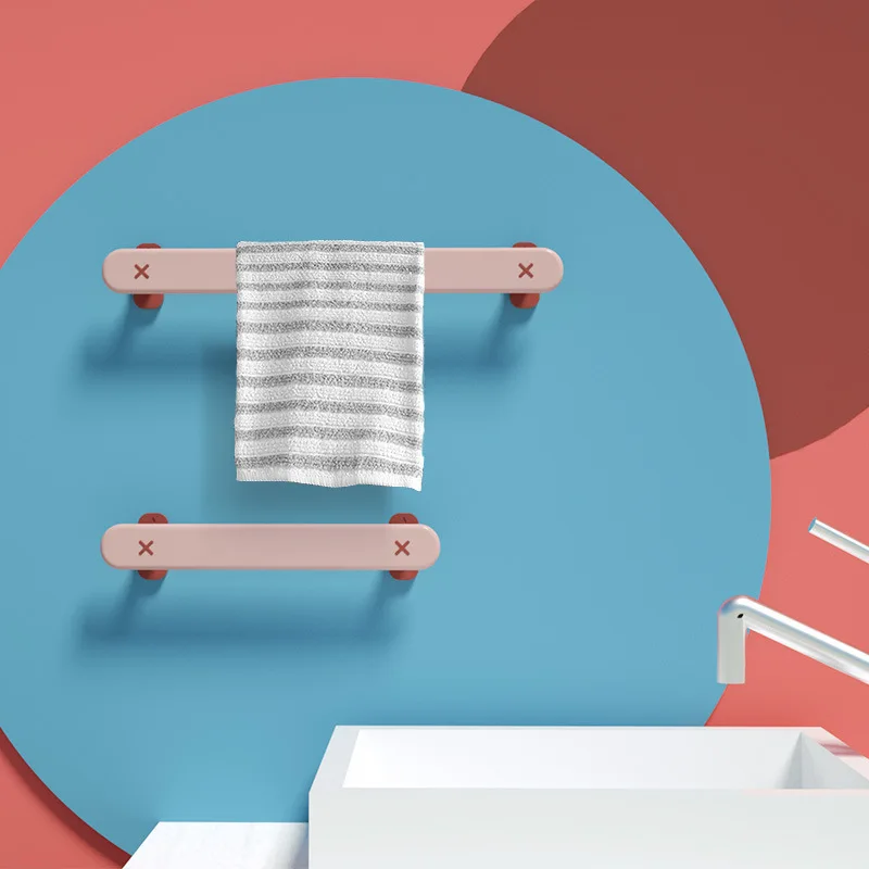 

Creative Wall Mounted Towel Storage Rack Kitchen Accessories Bathroom Home Fashion Shoes Holder Plastic Toilet Towel Hanger, White,green,pink