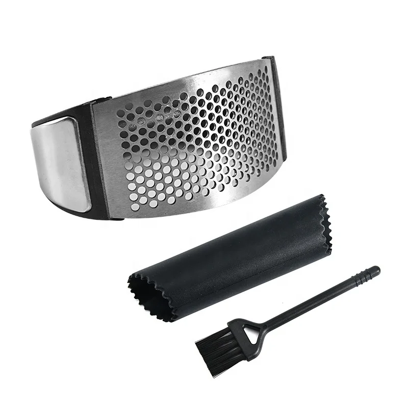 

Kitchen PP handle stainless steel garlic tool crusher chopper garlic press, As photo