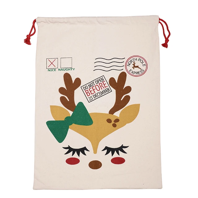 

New Design Recycled  Santa Sacks Christmas Decoration Tote Bag For Festival Gift Large Capacity, 40 styles can choose