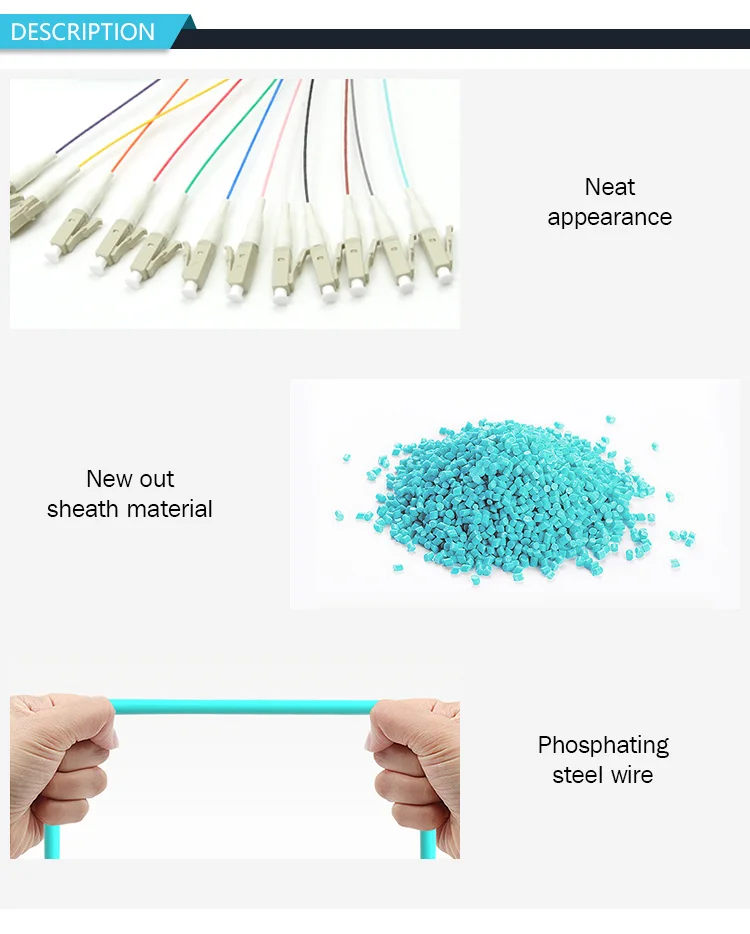 Om3 Optical Free Sample Lc Ftth Drop Fibre Fiber Optic Cable Pigtail