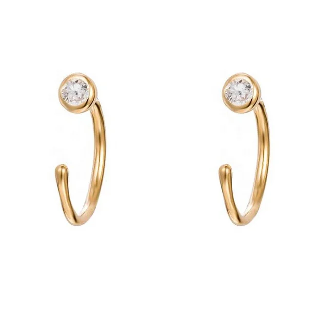 

Classic 925 Sterling silver jewelry diamond hoop 2017 new trendy earrings