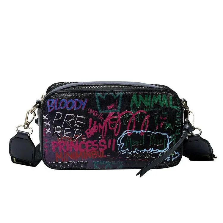 

Graffiti Purse Art Printed Princess Pures Rainbow Fashion Women Bag Designer style famous Ins hot Graffiti shoulder bag, 3 color option