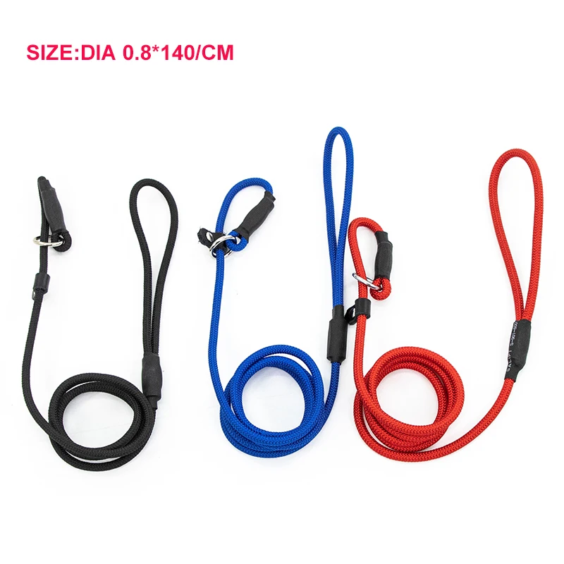 

M-Size stock Pet Accessory Supplier Custom Logo Durable luxury Nylon Wire Braided Slip Rope Dog Leash for Medium Cat Dog, Customized