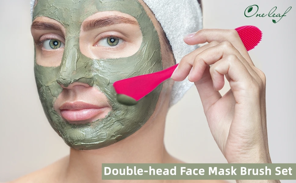 Bsmall 2 Pcs Silicone Facial Mud Mask Applicator Brush Clean Tools
