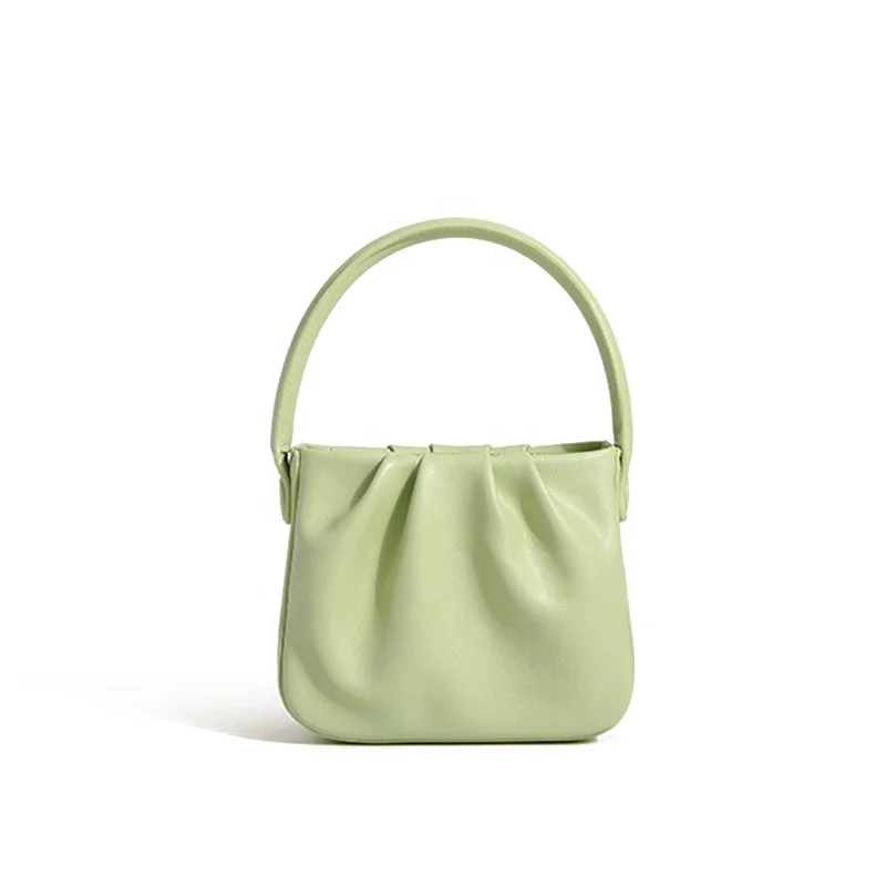 

2021 Simple Soft Cloud Pleated Female Bag Thick Chain Custom Pu Leather Crossbody Bag
