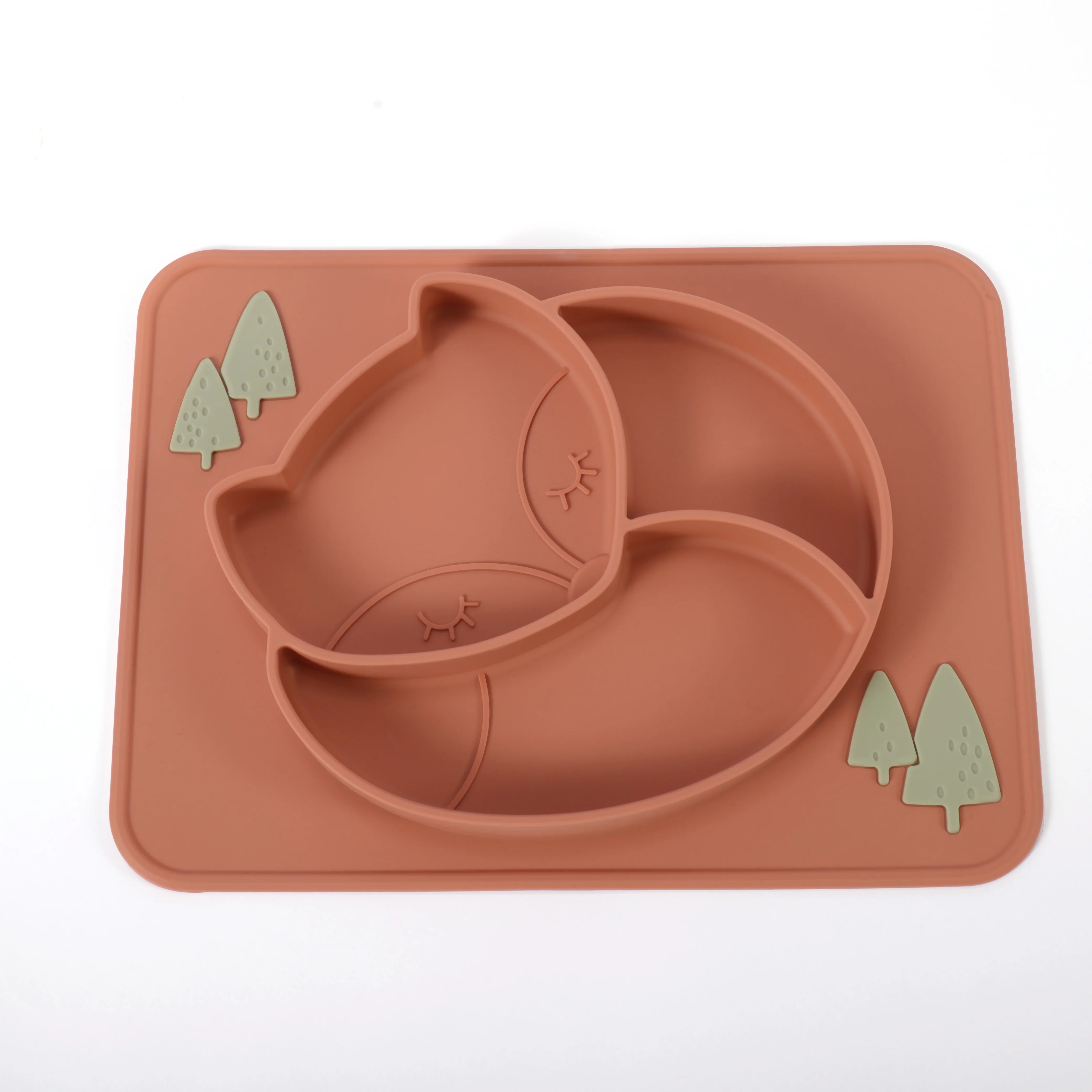 

Kids Divided Plates -100% Safe BPA Free Soft Silicone Baby Toddler Plate, As pic or customized