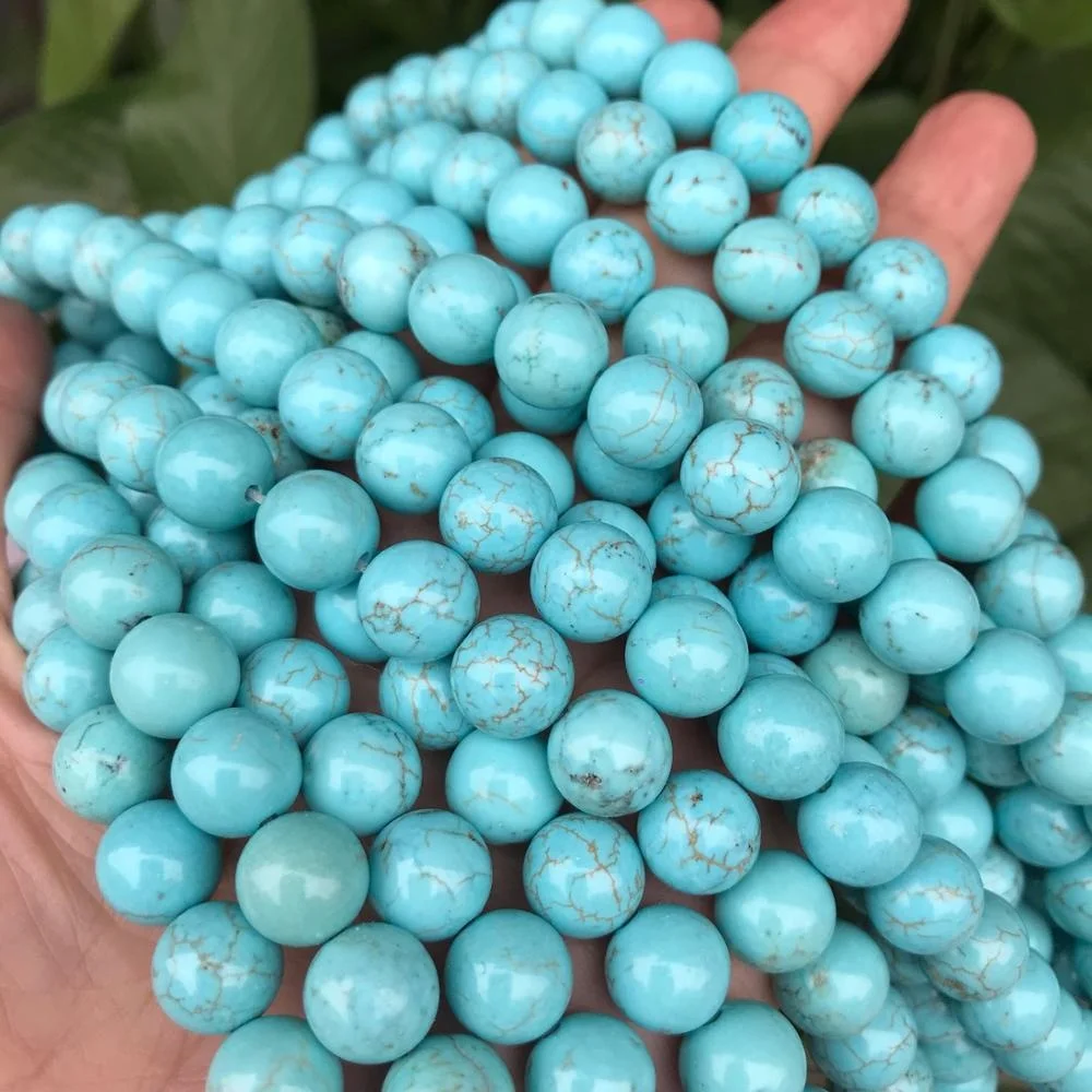 

8mm Natural Blue Turquoise Gemstone Round Loose Beads for Jewelry Making