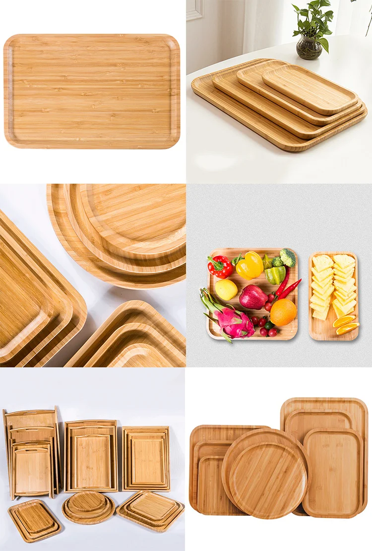 Wholesale Ecofriendly Small Size Baby Bamboo Wooden Serving Trays For