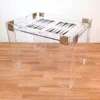 Custom Made Contemporary Portable Acrylic Backgammon Board Table Set
