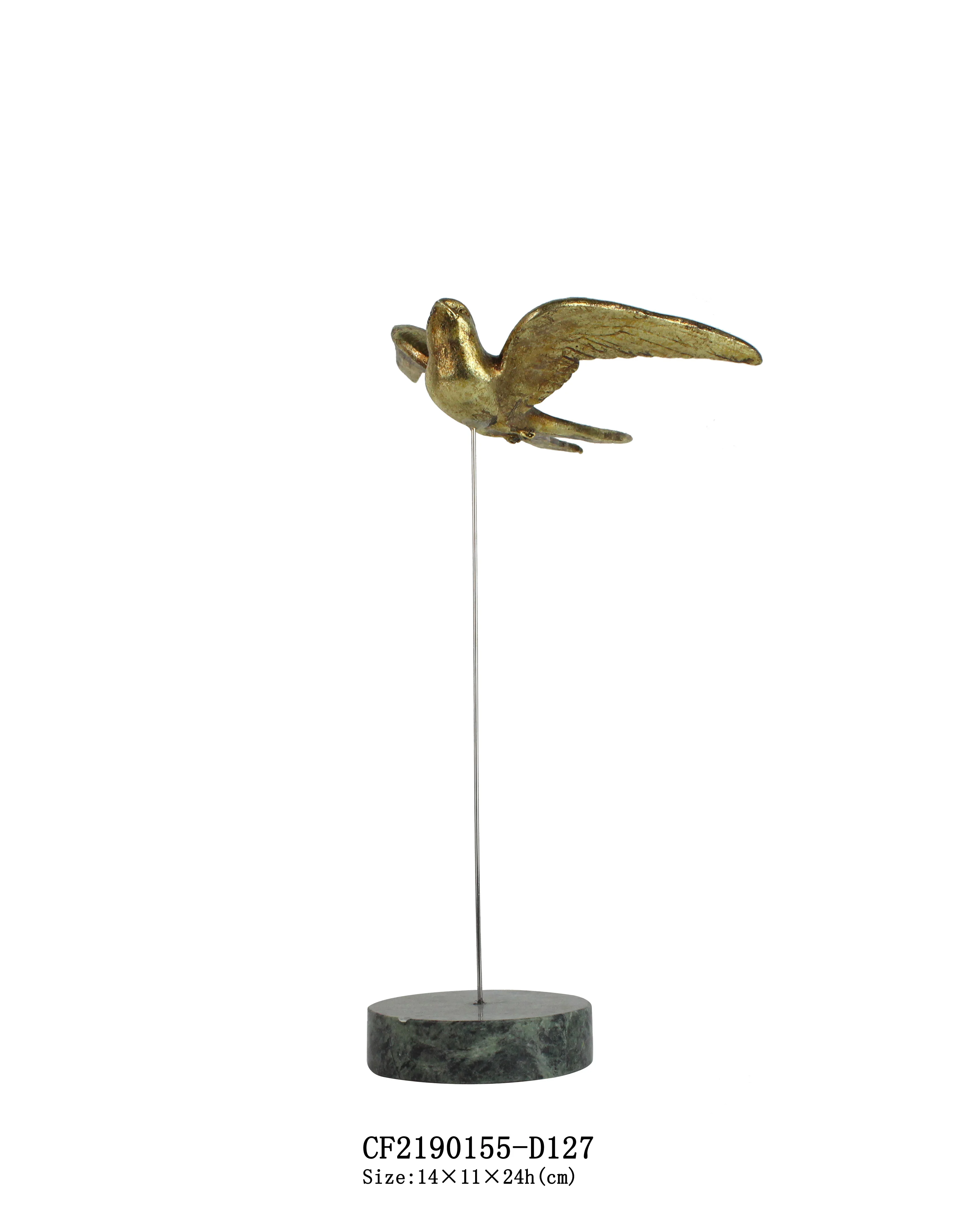 Wholesales Decorative Resin Animal statue Swallow Bird Object Sculpture With Marble base details