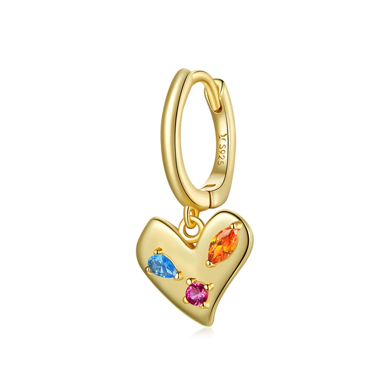 

SCE1063 Women Fine Jewelry Heart Shape 925 Sterling Silver Dangle Earrings