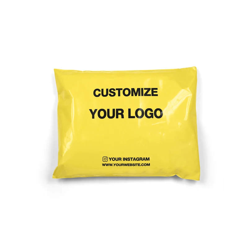 

Custom printed yellow poly mailer courier packaging bag spot goods pe polymailer customized mailing bags for clothing