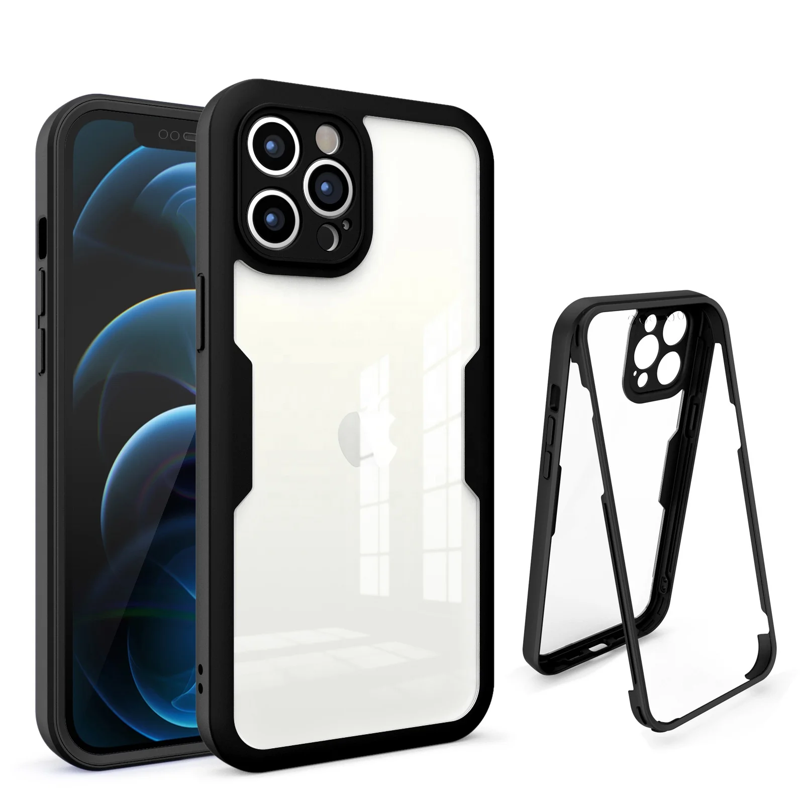 

New All in One Screen Protector Phone Case for iPhone 13 XS 11 Acrylic 360 Mobile Cover for iPhone 12S Pro Max