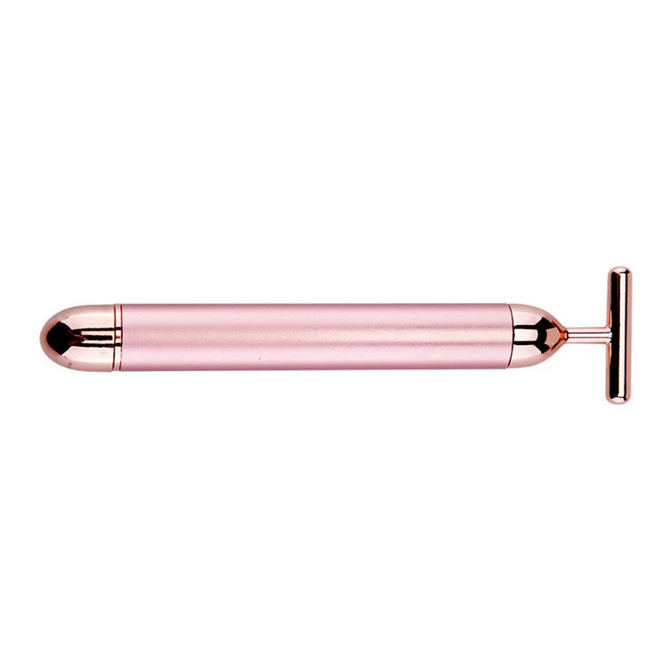 

Amazon Top Selling Facial Energy Beauty Bar T shape 24K Gold Beauty Massager