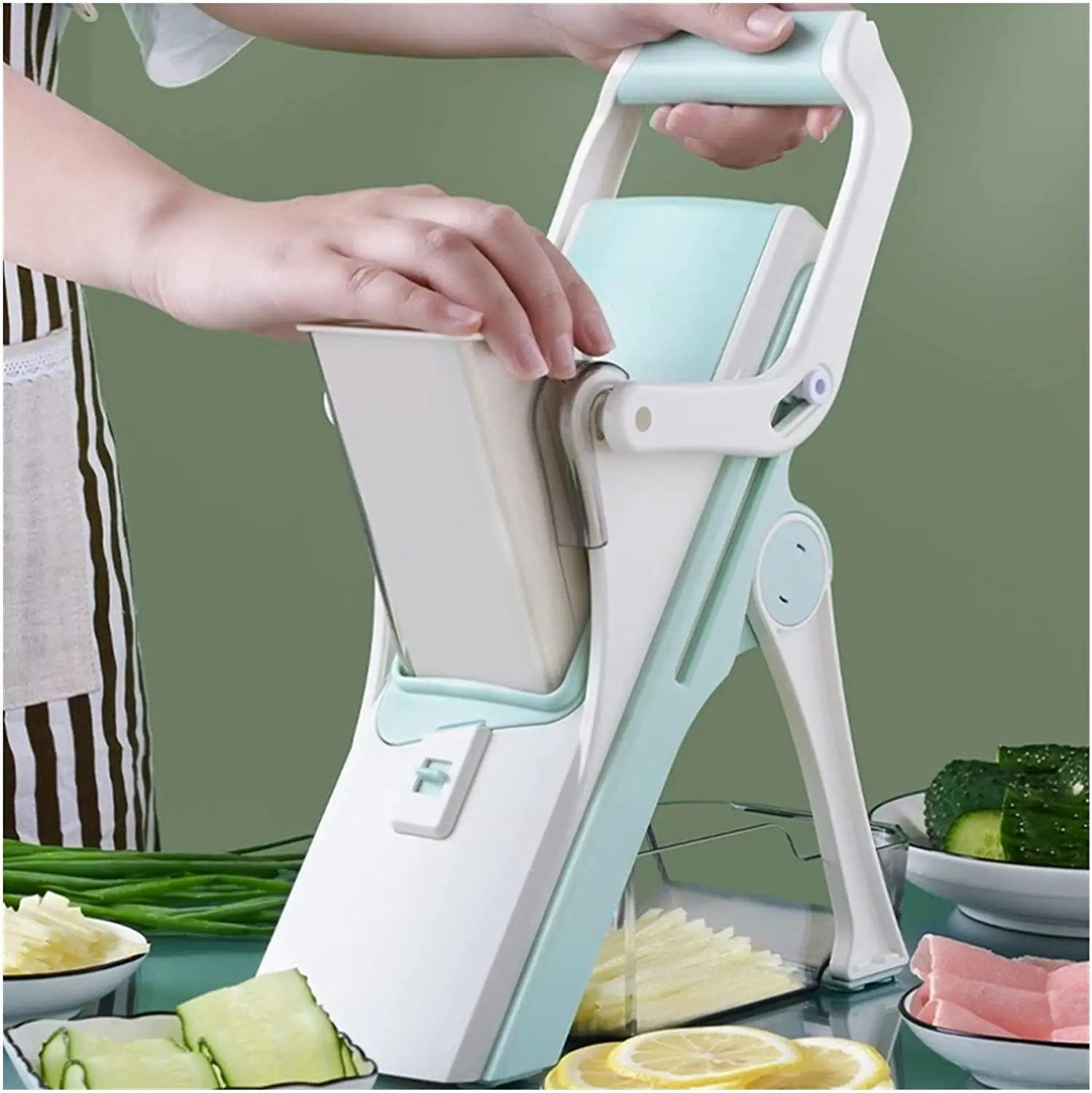

Drop Shipping Amazon Hot Selling Kitchen Vegetable Cutter Slicer 5 in 1 Multi-function Vegetable Chopper