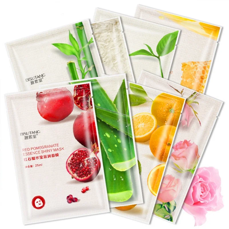 

Anti-Acne Anti-Aging Silk Mask Light Spot Whitening Moisturizing Nourishing Fruit Plant Extract Mask Cosmetic Factory Wholesale