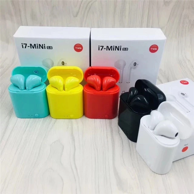 

i7 Mini TWS BT5.0 new wireless earphones noise cancelling earphones in ear top 10 earbuds wireless wireless cordless headphones, White black grey red green