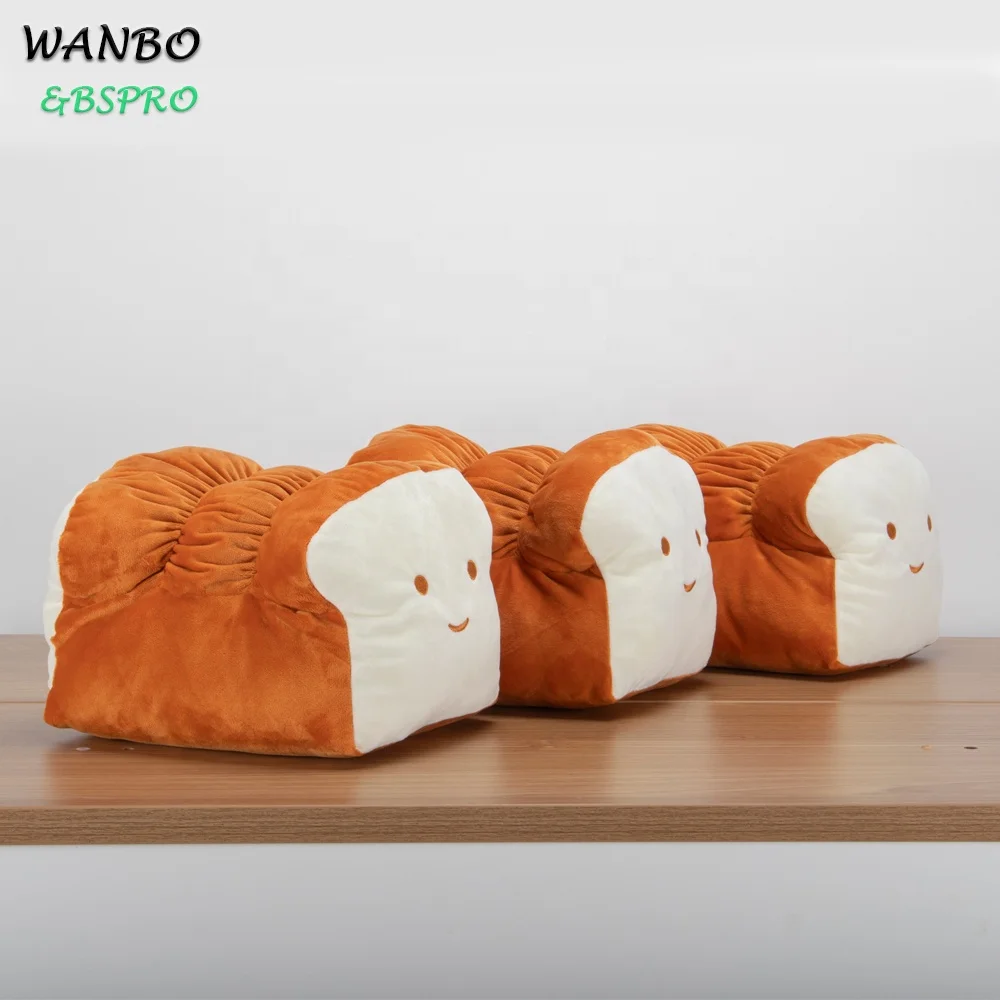 
BSpro #B1903 wholesale 12' bread plush pillow cute food plush toy 