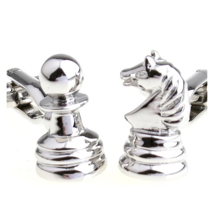 

Pair Left and Right Chess Piece Shape Cuff Links Men and Women Shirt Fashion Hundred Collocation Formal Wear Accessories