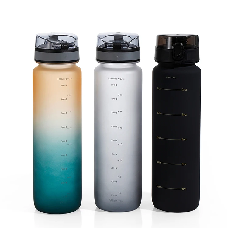 

transparent plastic water bottle 500ml 1000ml with motivational words