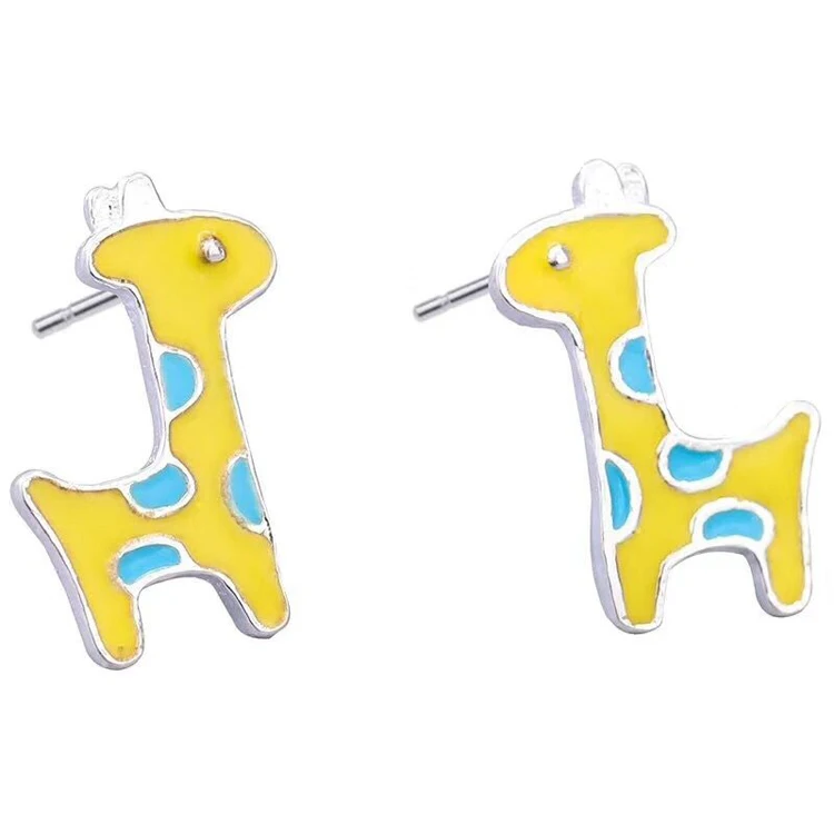 925 Sterling Silver Giraffe Earrings For Women Trend Personality Lady Fashion Jewelry 2021