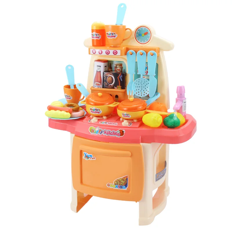 

Happy kitchen toys tableware that can press water cut fruits and vegetables toy kitchen Cook and play house kids toys