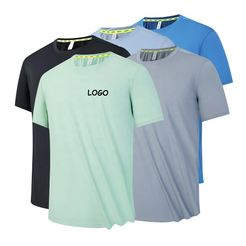 Custom Private Logo Bodybuilding Quick Dry Sportswear Apparel Plain Blank Men's T-shirt Running Gym Fitness T Shirt