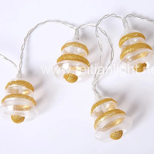 Spiral cucurbit bulb bell battery led string light Christmas room bar hotel decoration