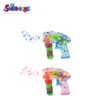 Bubble Blowing Toy kit for Kid Wind up Operated Bubbles Blaster Blower LED Light up Bubble Gun