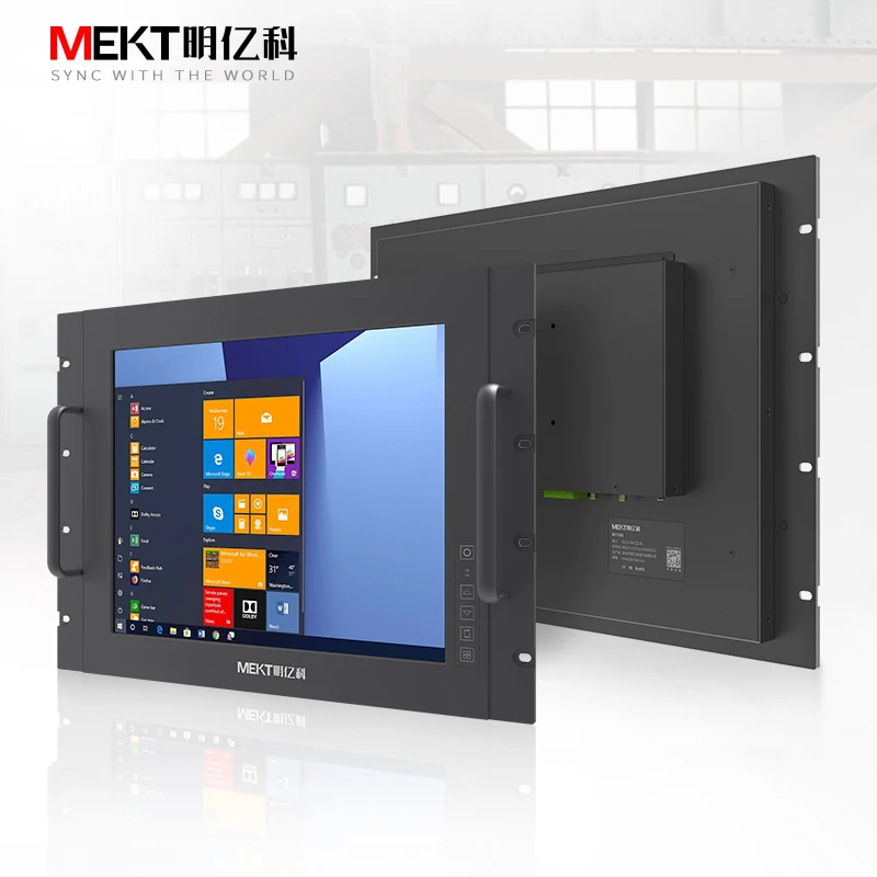 

Aluminum alloy Rack-mounted Resistive touch Display 17 inch 15/19 LCD monitor for industrial PC automation server