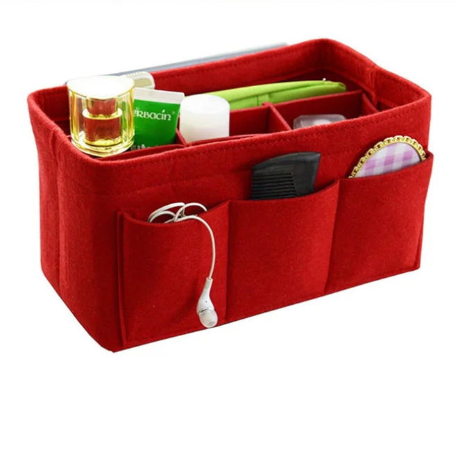 

Popular hot-selling handbag storage bag insert felt belt zipper cosmetic bag