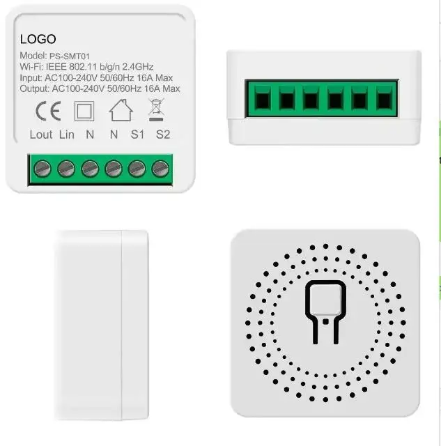 Alexa Google Home Smart Life App 2 Way Control 16A Mini Diy Wifi Smart Light Switch