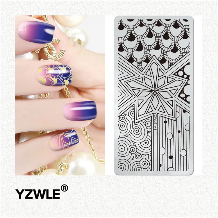 

1pc square Nail Art Image Stamp Stamping Plates Stainless Manicure Template Stencils for nails accessories nail Vendor Wholesale