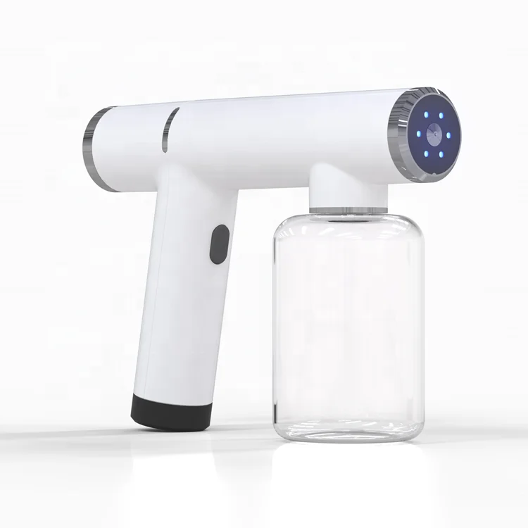 

Design 15W light Anion Disinfents Sterilizer smoke Fog Machine blue ray new nano spray gun, White