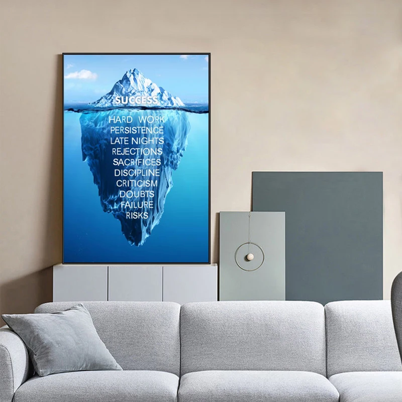 Senza Telaio,35 50CM KKJJ Stampa su Tela Giclée Canvas Pittura su Tela Moderno Iceberg di Successo Motivazionali di Tela Poster Stampa Immagine per Soggiorno Ufficio Parete Decorazione 