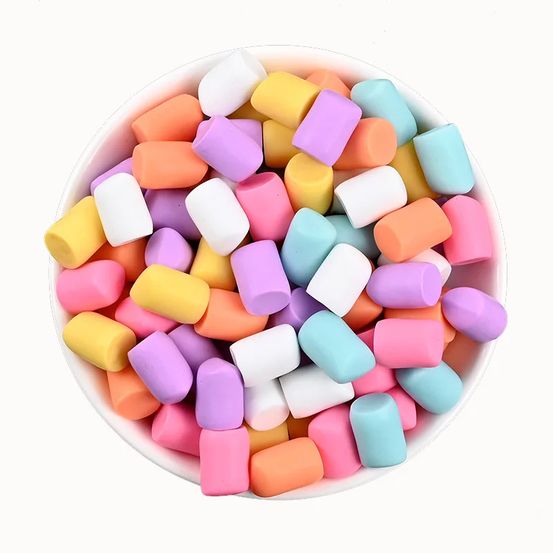 

Simulation Marshmallow Flatback Resin Cabochon Mini Fake Candy Scrapbooking For Phone Deco Plastic klei Mud Slime Filling