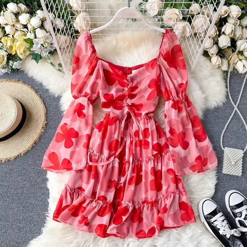 

Popular 2021 fashion women's floral dress summer sexy girl casual skirt