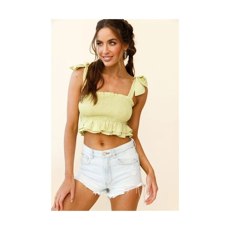 

Factory Directly Sell Women Tops Blouses 2021 Summer Elegant Crop Tank Top