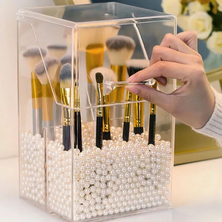 

Hot Sales Clear Acrylic Makeup Brush Holder Makeup Brush Organizer, Transparent